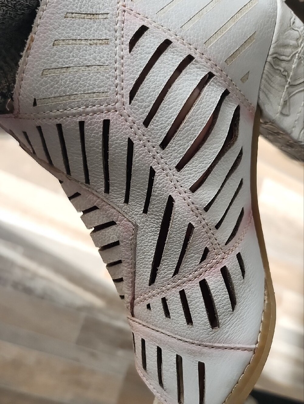 Blush Cutout Peep-Toe Ankle Heels - Picture 16 of 16